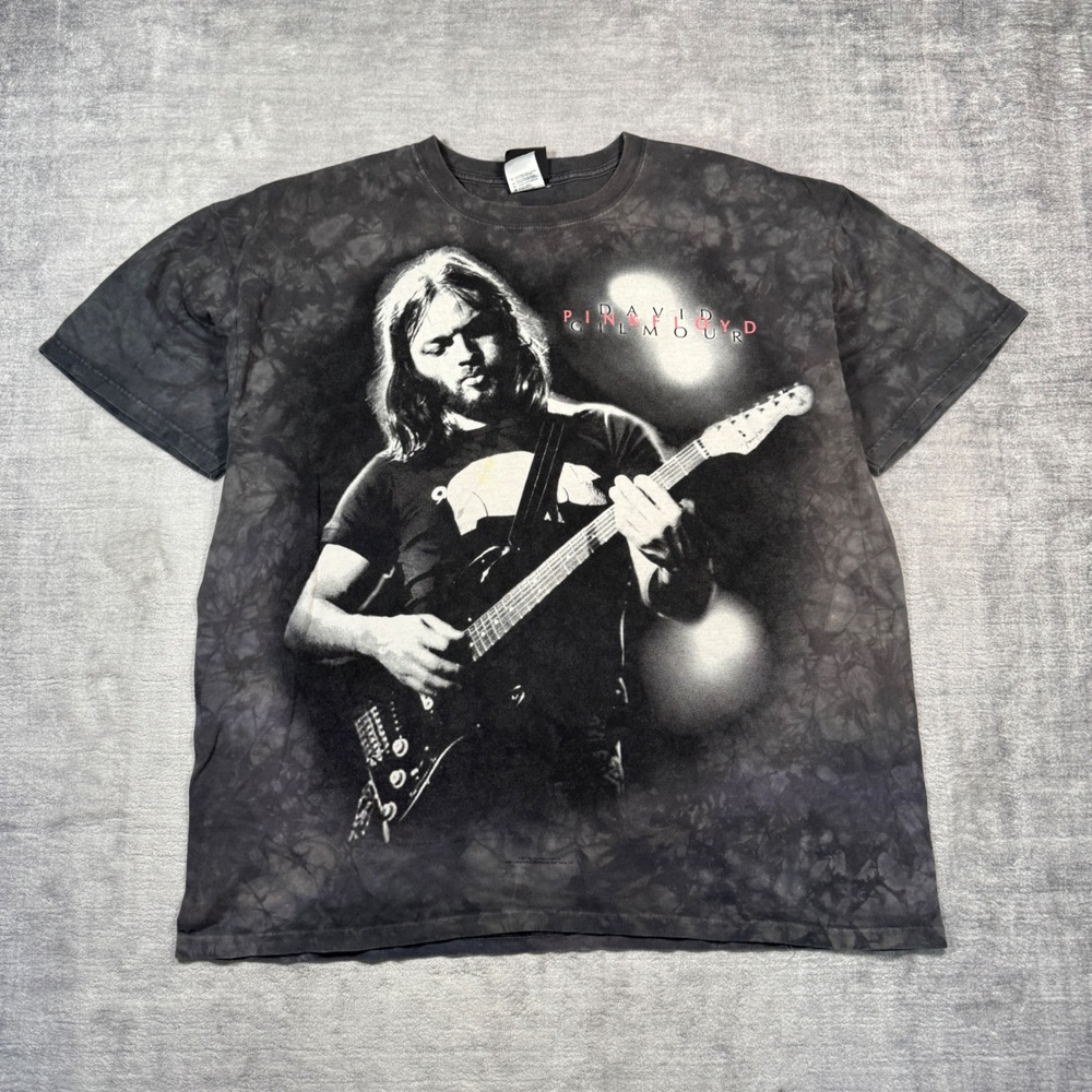 David Gilmour Pink Floyd Shirt Mens XL Grey Vintage Y2K Liquid Blue 2004 Band